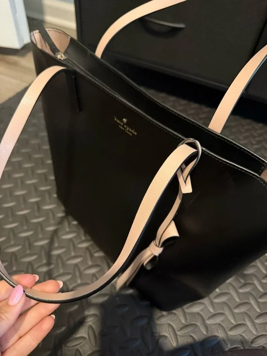 kate spade Black Tote with Cream Bow Charm - Picture 5 of 5